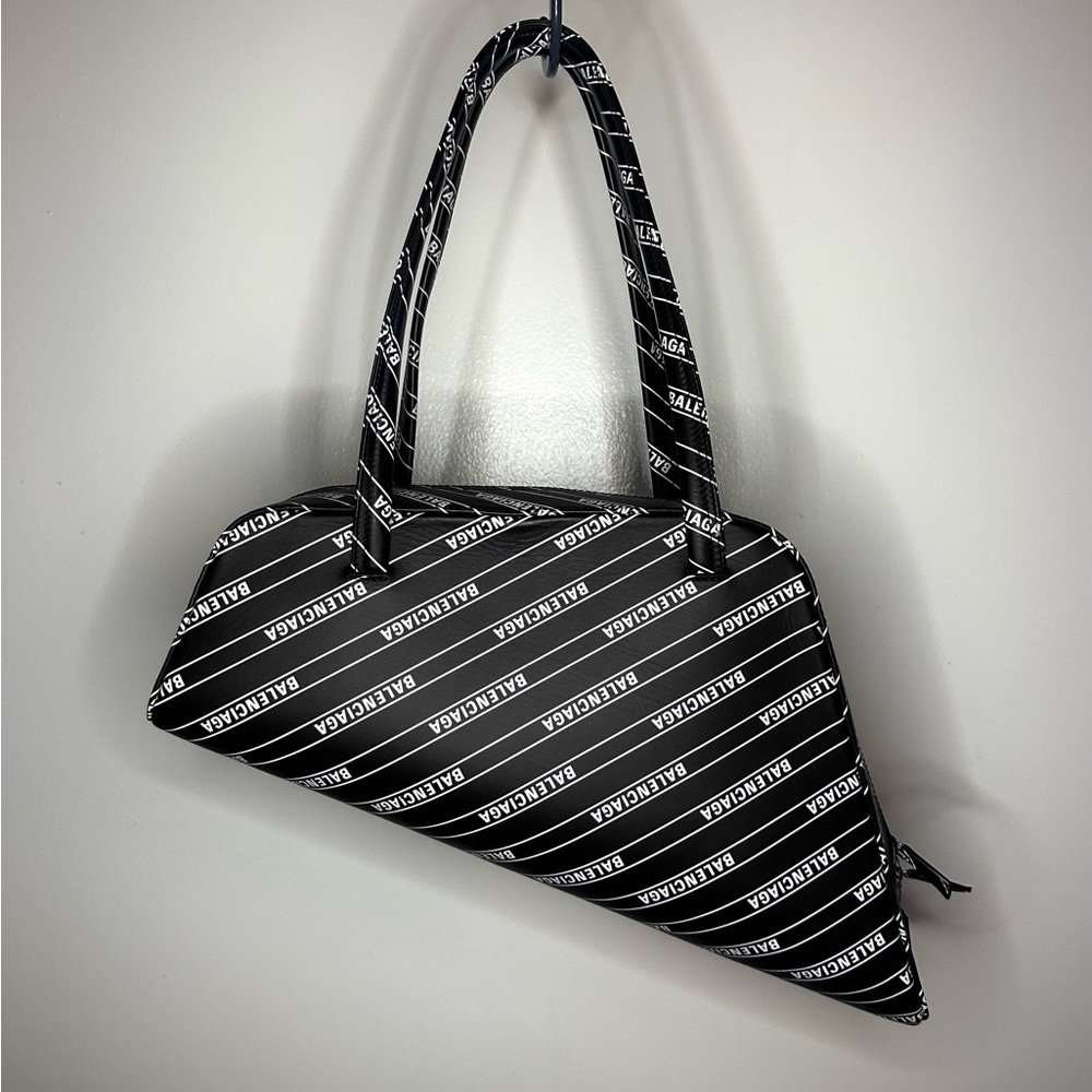Balenciaga Monogram Leather Shoulder Bowling Bag